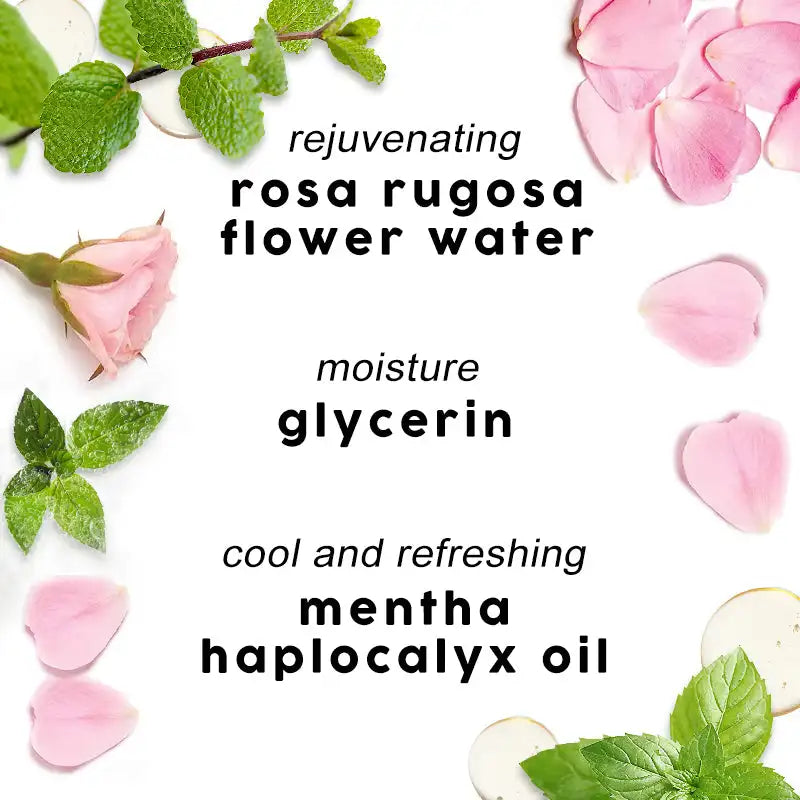 100ml KOEC Rose Water Herb Face Spray Hydrating Rejuvenating Refreshing Cooling Non-Irritating Rose Extract Glycerin Menthol Oil