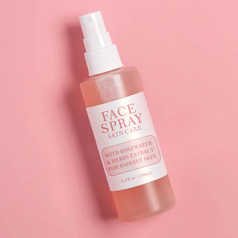 100ml KOEC Rose Water Herb Face Spray Hydrating Rejuvenating Refreshing Cooling Non-Irritating Rose Extract Glycerin Menthol Oil