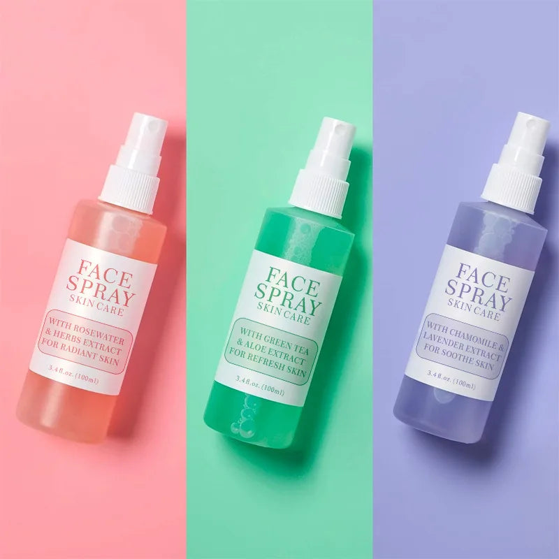 100ml KOEC Rose Water Herb Face Spray Hydrating Rejuvenating Refreshing Cooling Non-Irritating Rose Extract Glycerin Menthol Oil