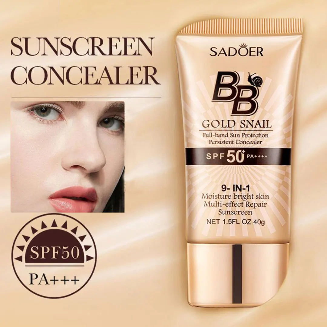 BB Cream Foundation 2colors Brighten Even Skin Tone Liquid Concealer Gold Snail SPF 50 Sunscreen Moisturizing Cream Makeup Base